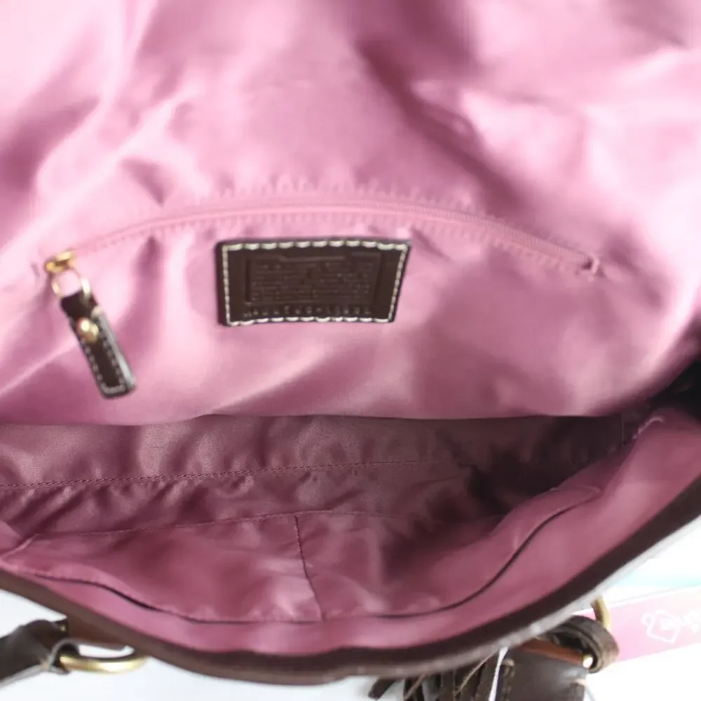 Coach Y2K Hampton Brown Leather Turnlock Top Handle Bag